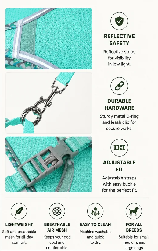 Pupvera AirMesh No-Pull Harness Set